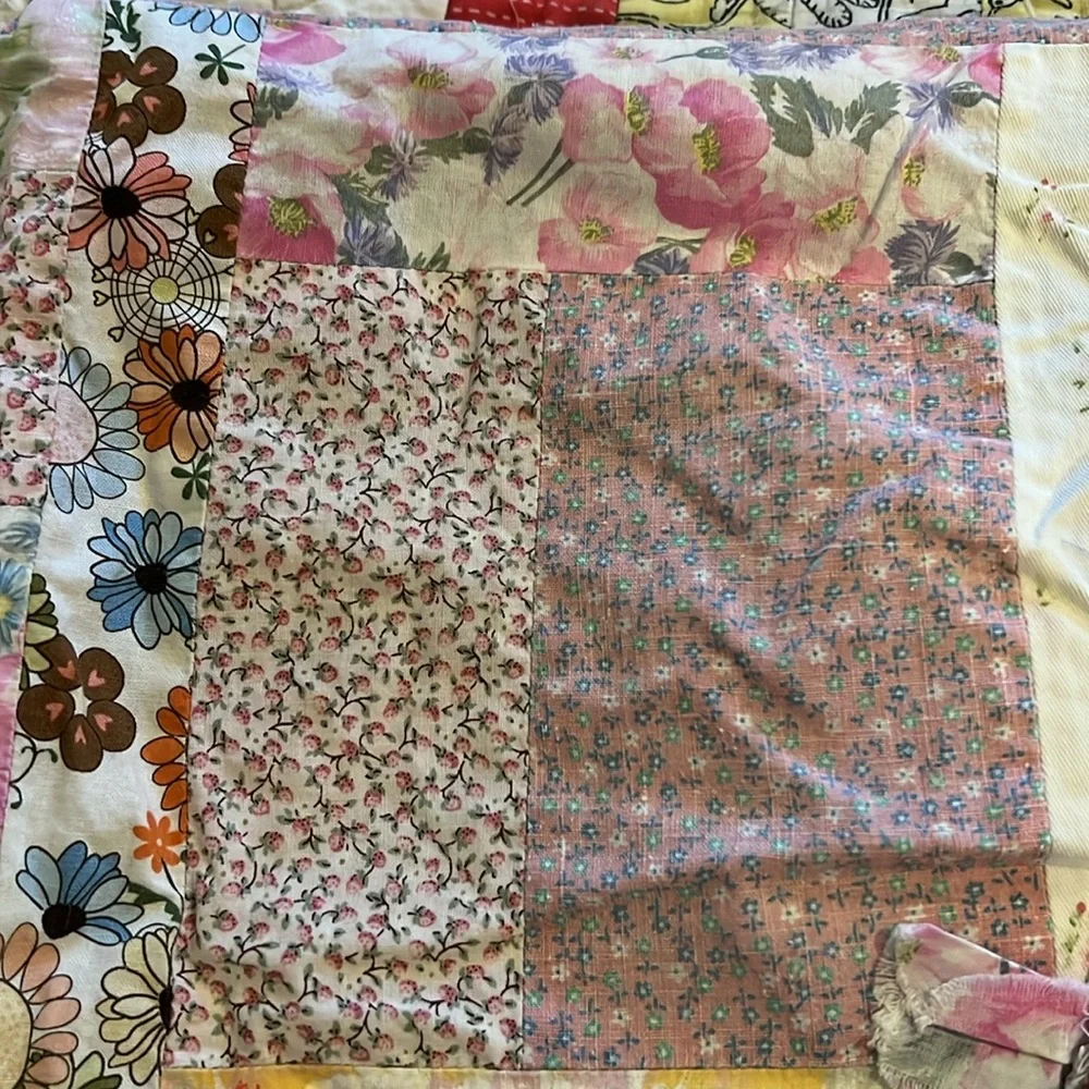 Handmade quilted pillow cover square 17”